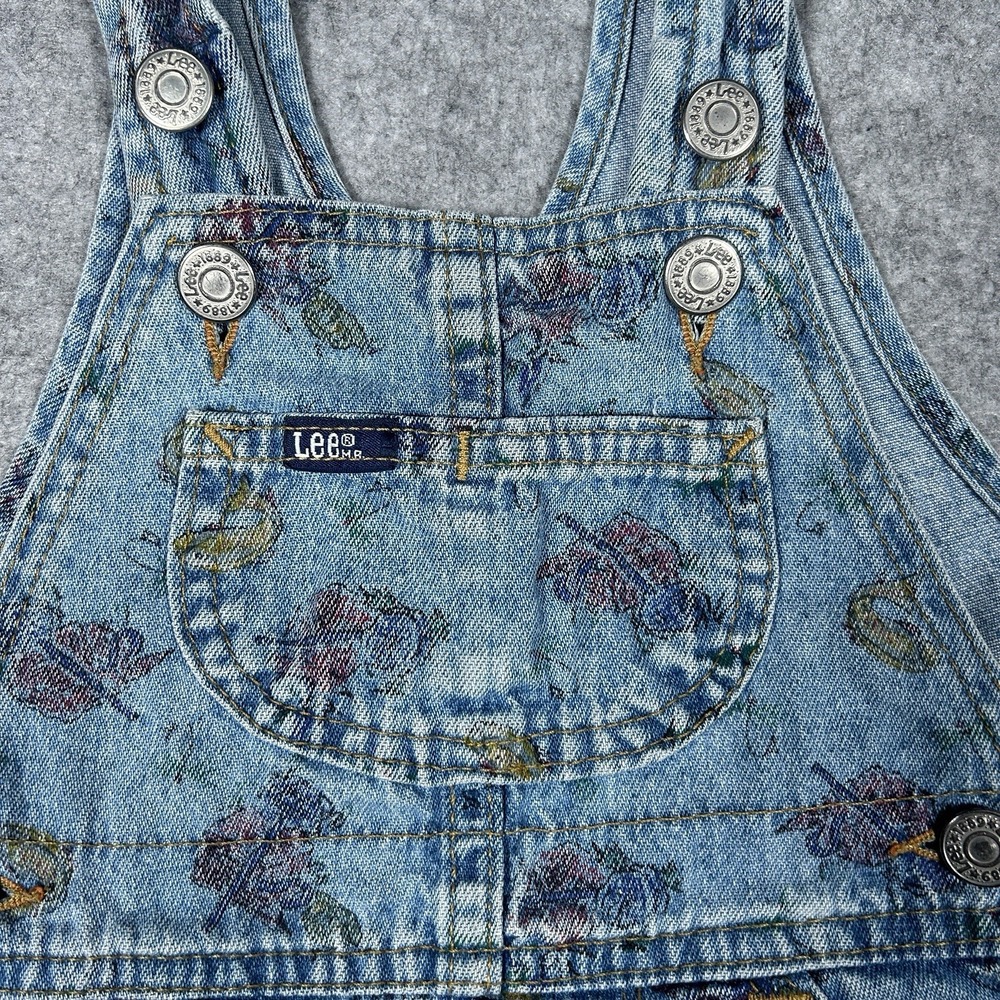 Vintage Lee Authentic Denim Overalls Baby Size 18M fish Pattern 80s RARE Pattern - Picture 11 of 16